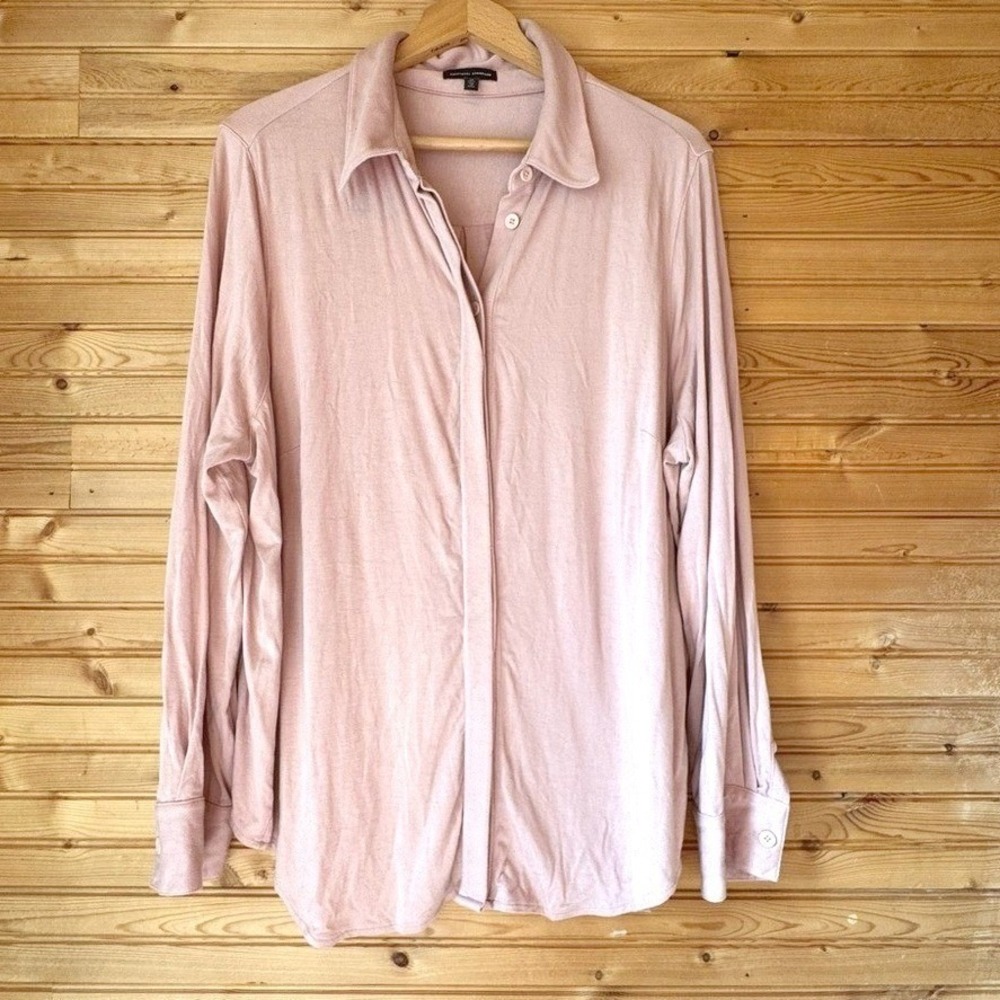 Universal Standard Blouse Pink Button-Up 2X 18/20 Minimalist Preppy Office